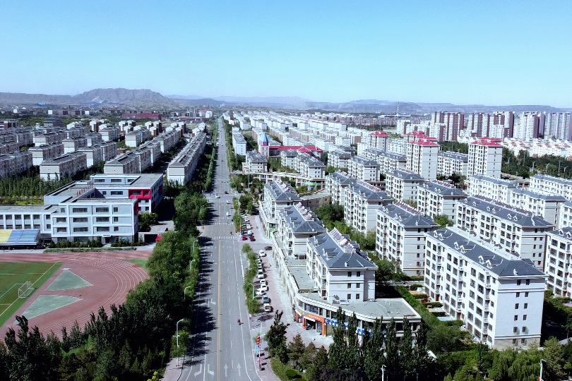 航拍内蒙古五线城市乌海市乌达区