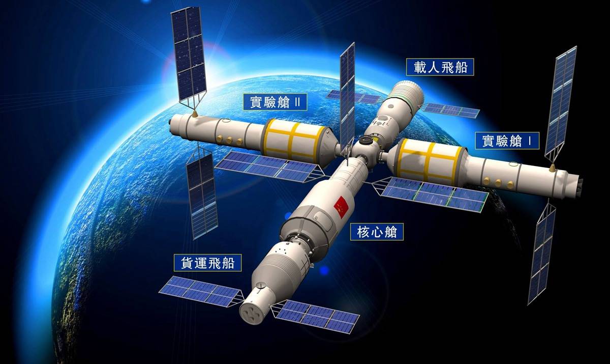 第三阶段是建造中国完全自主产权的"天宫"空间站,中国希望2022年呛篌