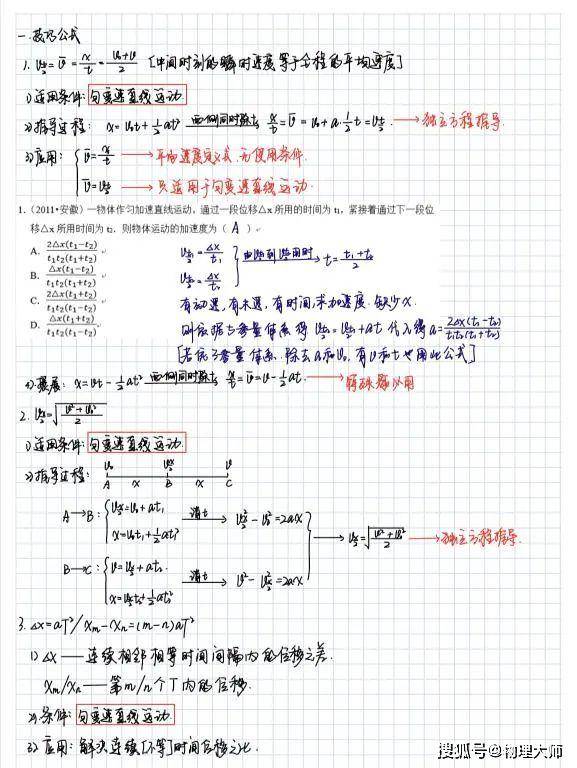 『笔记』快来收图吧!高中生很有用的物理学霸一轮复习笔记