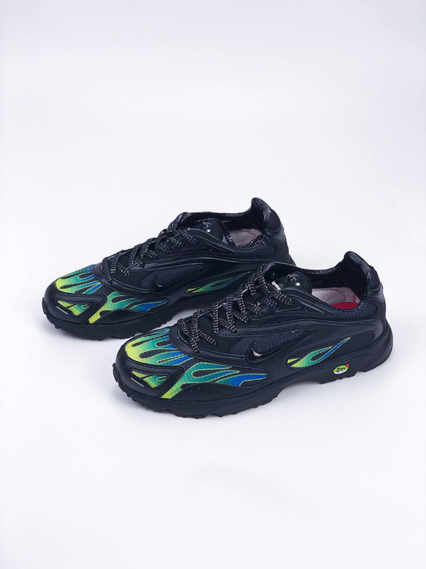 supreme nike green flames