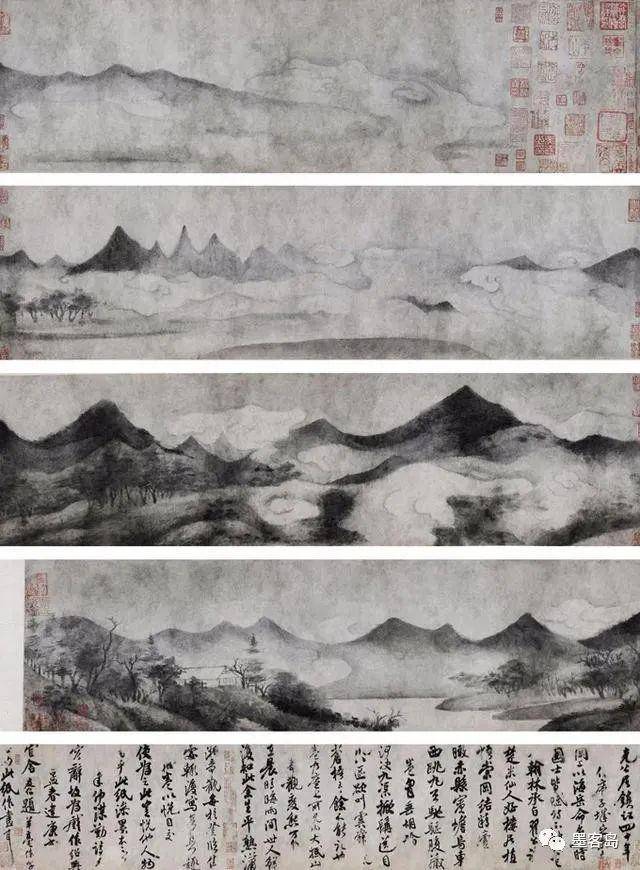 米友仁《潇湘奇观图》如我们前面提到的,米家山水对南宋画坛的影响还