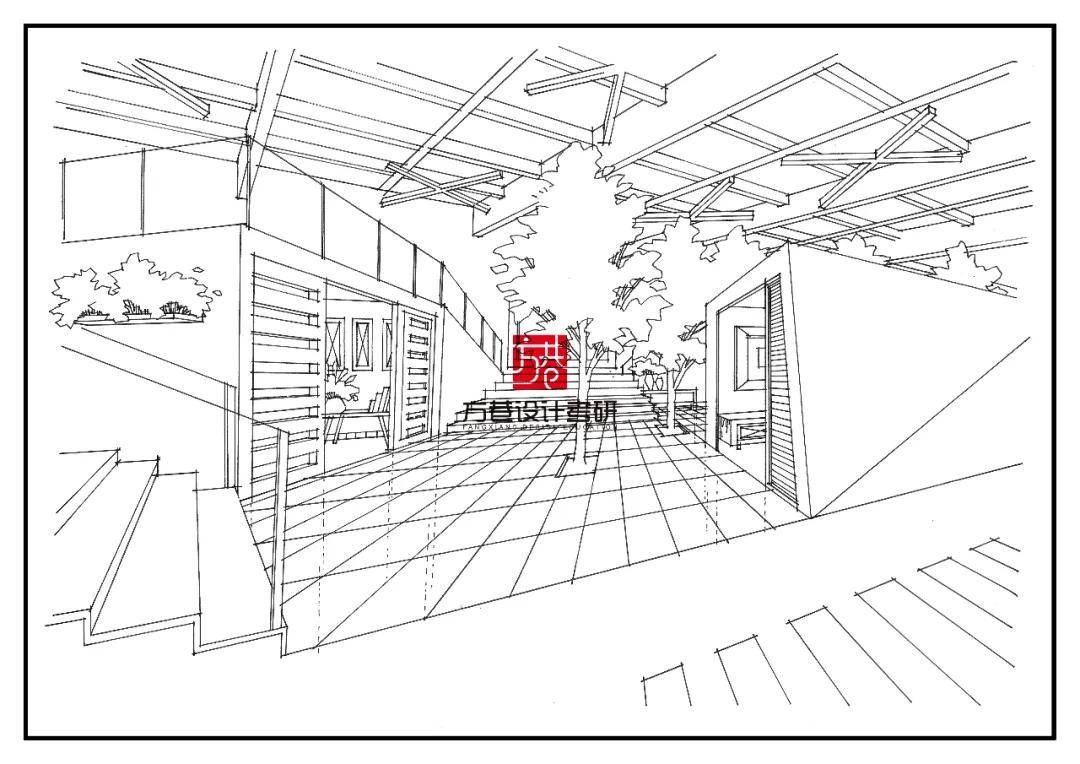 环艺空间手绘线稿表达 | 室内设计素材分享(一)