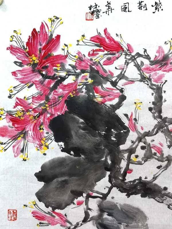 林耀 写意花鸟画作品展_紫荆花