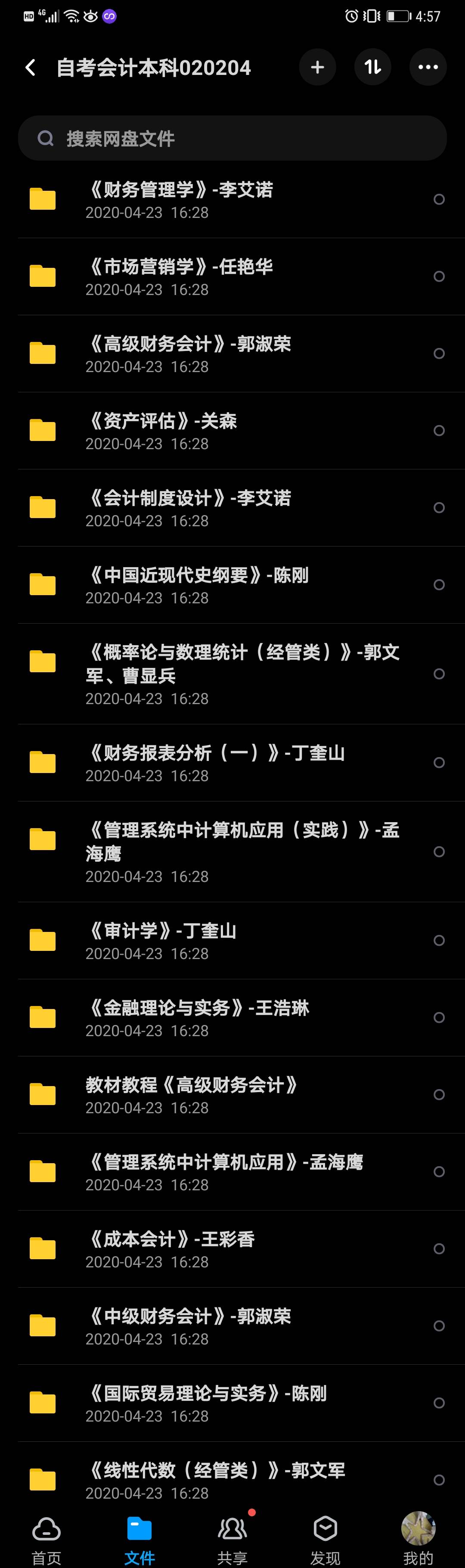 自考|自考会计本科复习资料，全套机构网课网盘分享B020204/120203K