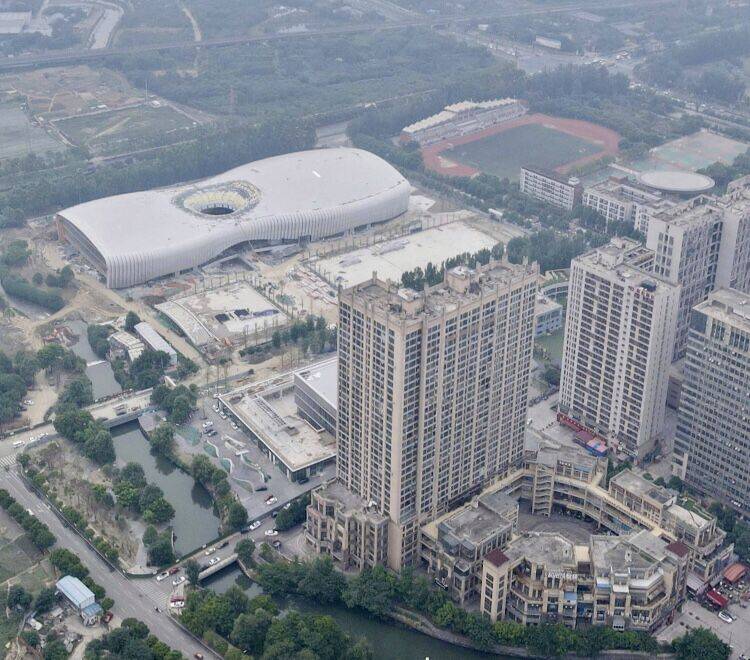 成都大运会第一个竣工的新建场馆-新都香城体育中心6月底全面竣工