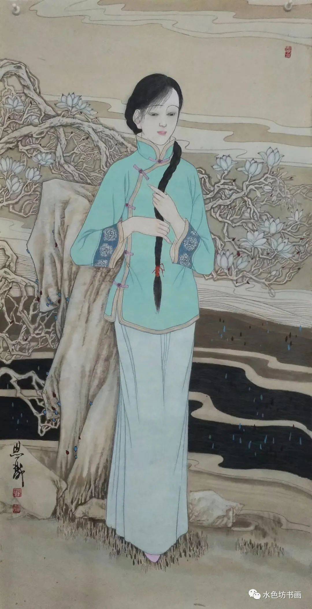 画家专栏 │张思俭——清末仕女【明眸善媚 顾盼生辉】