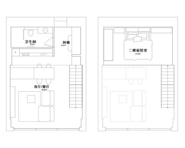 见过64平的公寓装修 但没见过这样艺术的轻工业loft实景案例