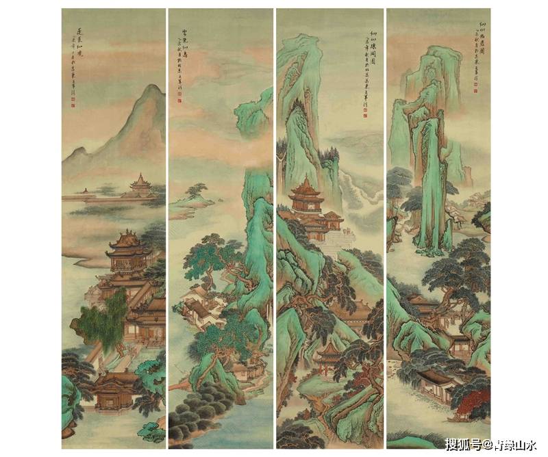 因其多描绘皇家园林,宫阙楼阁,仙阁楼台又俗称宫廷山水画.