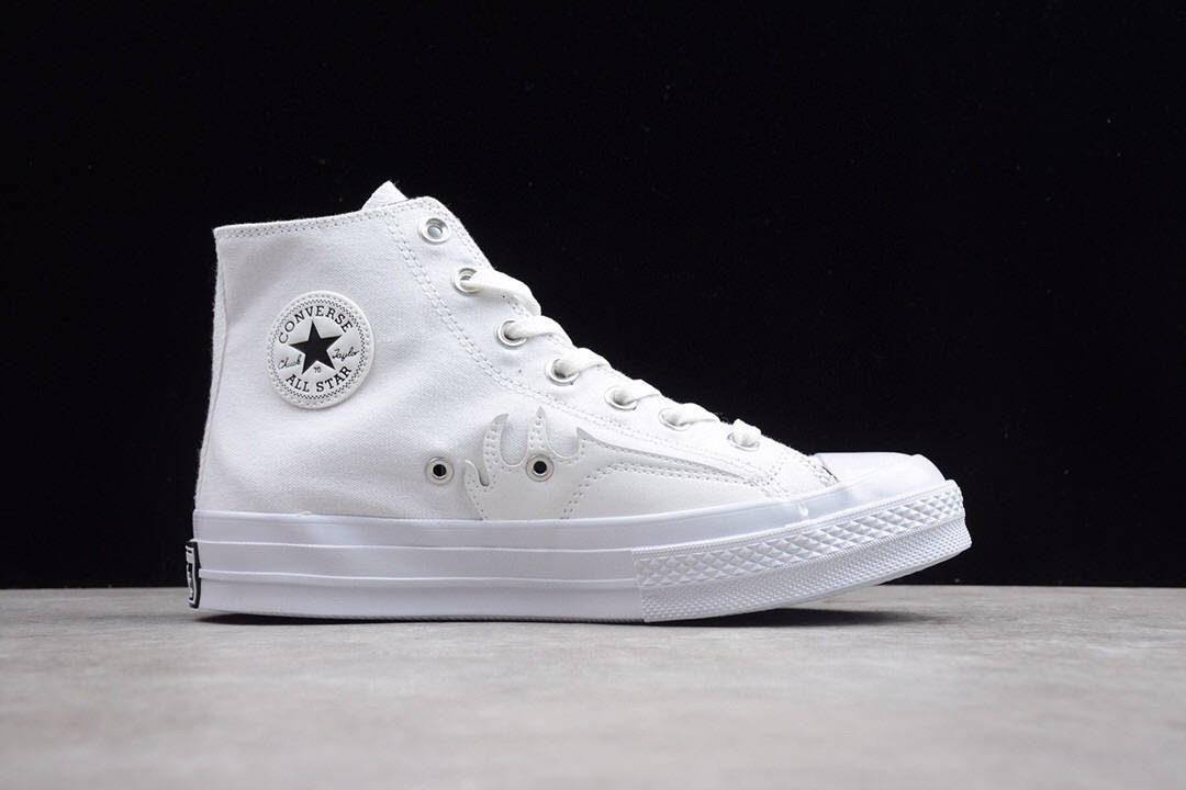 匡威高帮白色火焰 converse chuck 70 帆布运动鞋