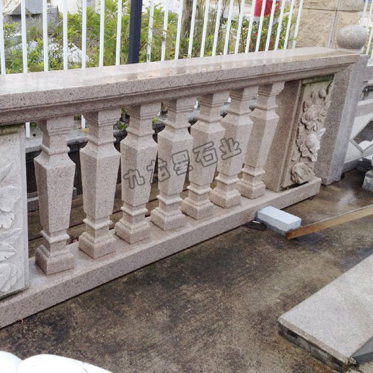 石材花瓶柱护栏效果图 阳台石栏杆图片