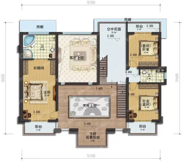 乡村别墅设计,这款仅需150㎡占地的乡村合院有些门道,内藏天地