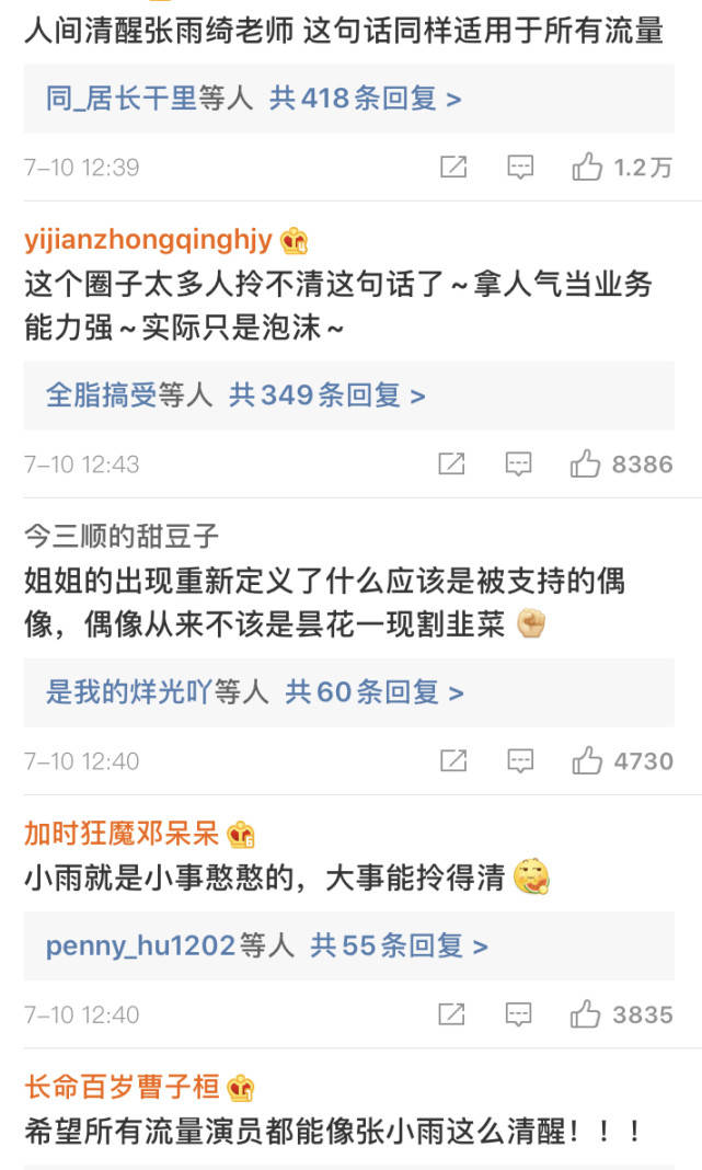 清醒|原创人间清醒张雨绮，不能够只靠人气，但获得第一名同样被质疑