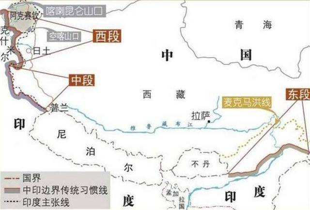 从地图上来看,中国辽阔的大地上,和印度接壤的边界线有1710公里之长.