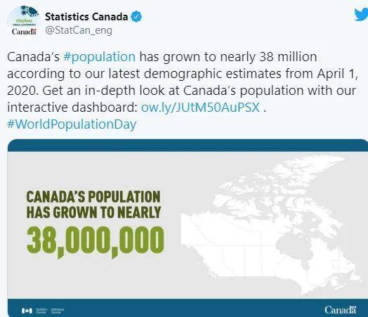 全国|加拿大总人口突破3800万！