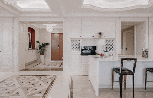 330㎡现代简约风实景案例,这样的入户玄关,显空间大