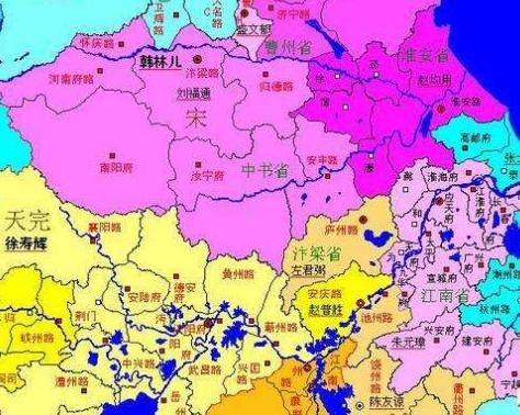 陈友谅发迹之前的局势地图