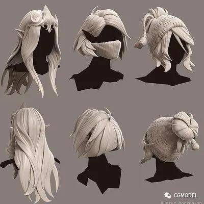 【干货1024】01期-如何用zbrush制作不同的发型,附教程笔刷参考图下载