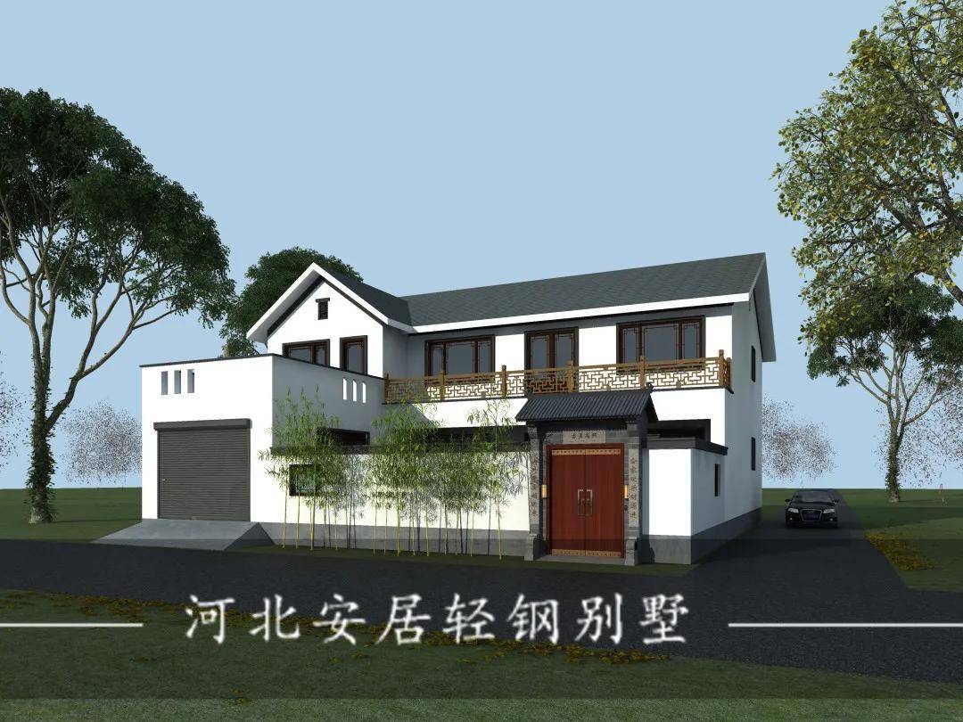 这个户型属于典型的江南风格,它吸收了传统长江流域建筑的精华,白墙