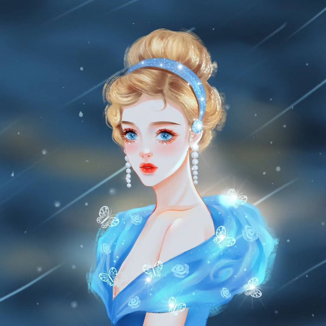 原创精美画风下的迪士尼公主,细节更显艳丽!长发的白雪公主此生一见