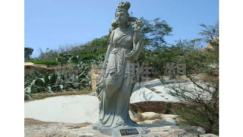 八仙之一何仙姑雕塑,古代人物雕塑,园林景观雕塑八仙过海雕塑,古代