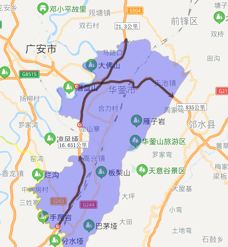 原创2020年广安市各地高速公路里程排名,邻水县第一,你家乡排第几?