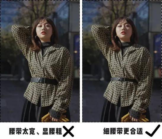 腰带|郑欣宜成“胖妞”，穿条纹衬衫裙扎腰带不显瘦，180斤体重好真实