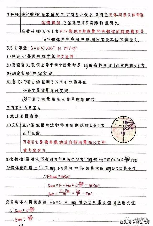 笔记|新高中生暑假预习看过来！高中物理：《必修1-2》学霸笔记