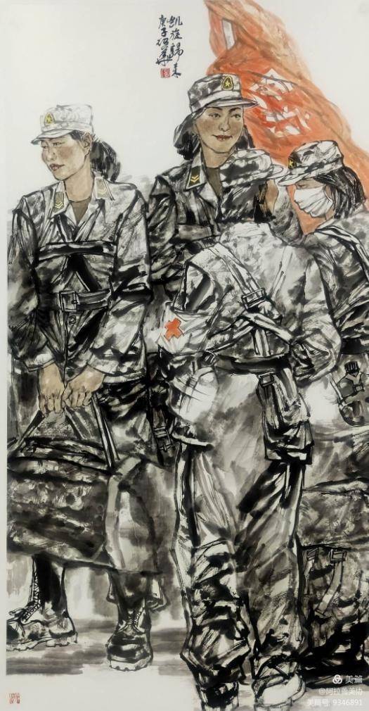 第二届"永葆军人本色 建功新时代"主题书画,摄影展在阿拉善左旗开幕