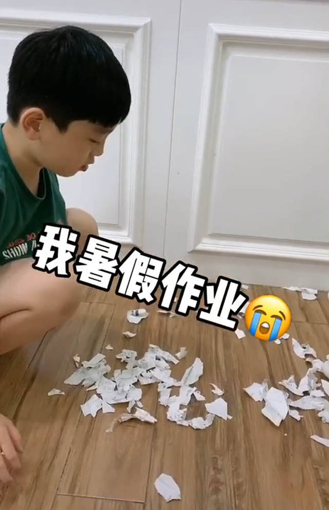 妹妹撕碎哥哥的暑假作业,哥哥"欣喜若狂",妈妈见状:再买一本