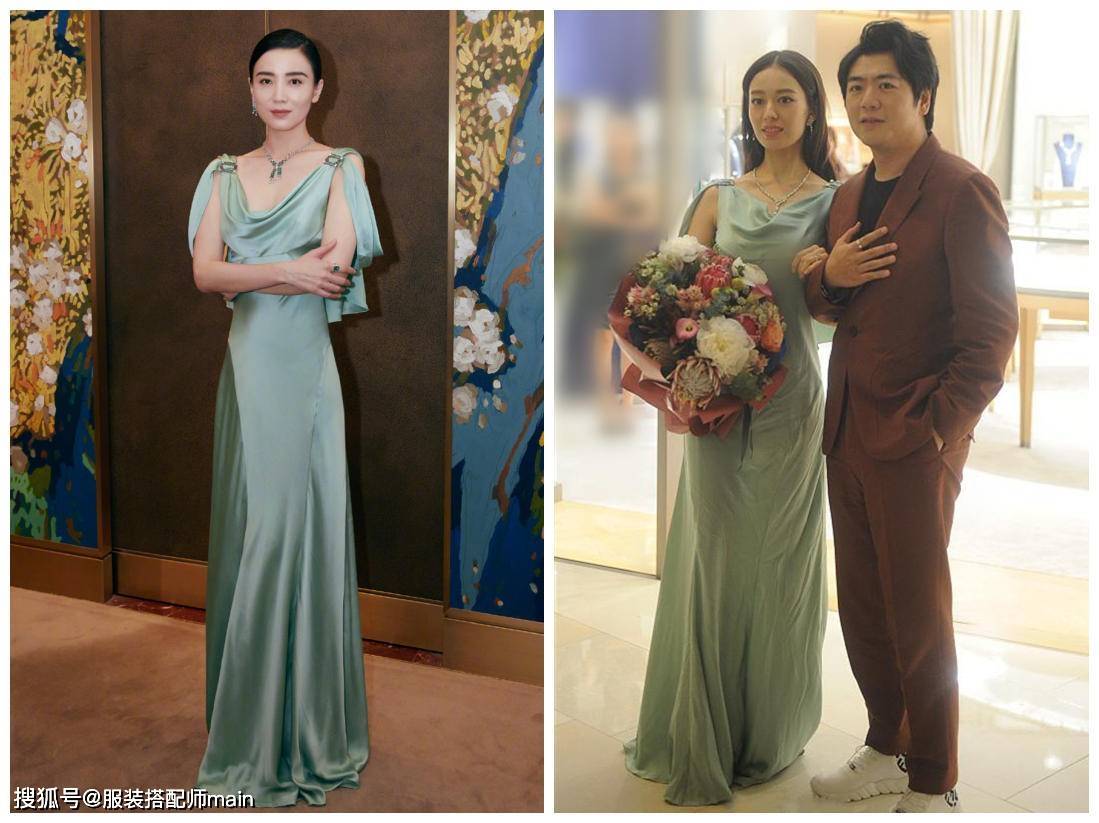 吉娜|40岁宋佳身材太好,穿曳地长裙比例惊艳,吉娜虽美却不及她有韵味