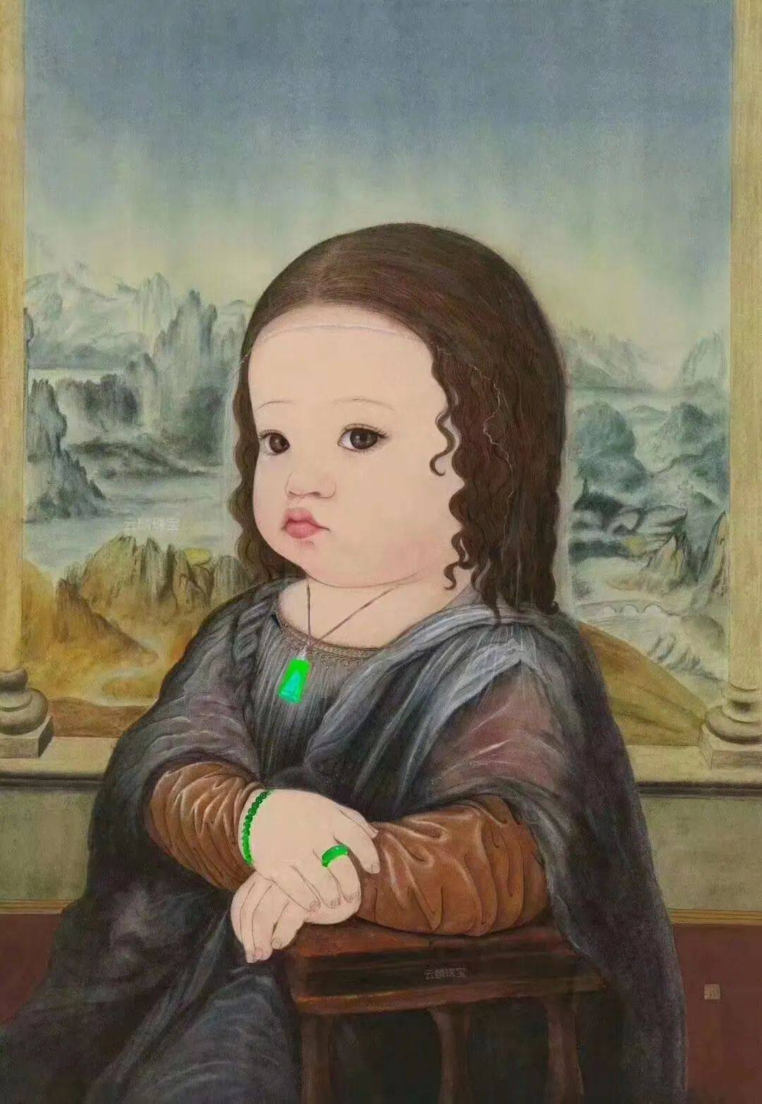 满绿|一组萌娃搭配翡翠的图片火了,也终于知道满绿翡翠为什么那么贵了