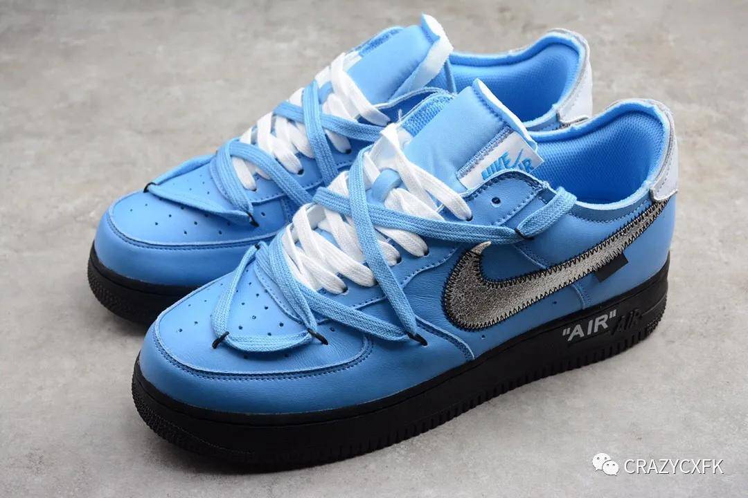 空军一号解构 off-white x nike air force 1 mca blue 天空蓝银黑绑