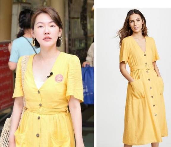 草莓|大S带火了草莓包，小S带火了黄色连衣裙，少女心满满，很有活力