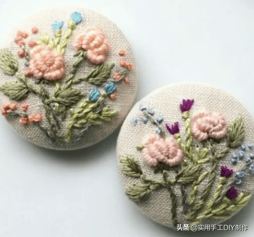 刺绣|「刺绣作品」100个迷人时尚的刺绣纽扣，装饰衣物美美的