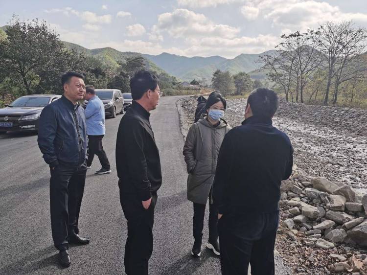 许桂清到盖州市矿洞沟镇检查因夏季暴雨损毁道路重建工作