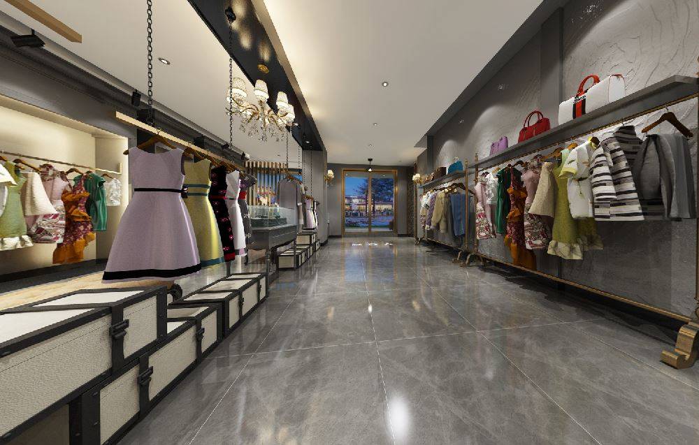 上海90平米现代女装店服装店装修效果图