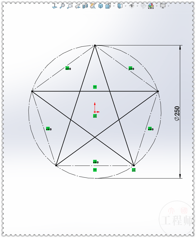 在solidworks里用一个【扫描】画出一个五角星