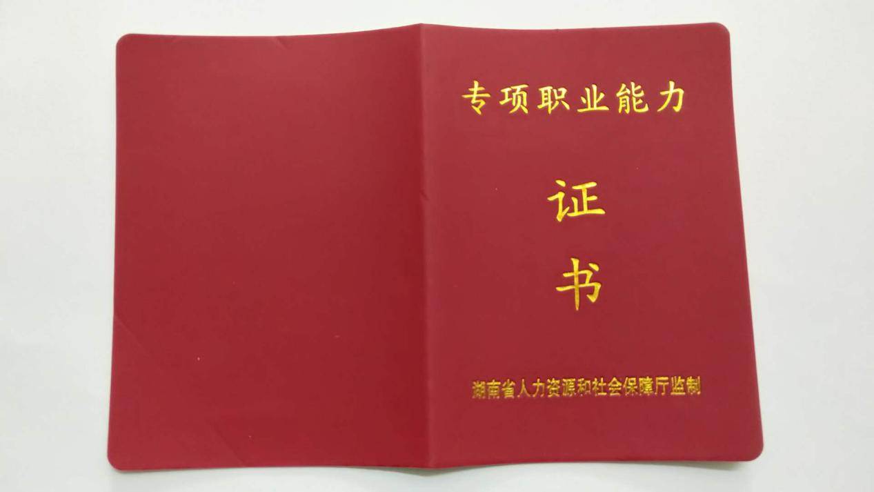 (上图为湖南省专项职业能力证书展示 据湖南省人工智能协会秘书长