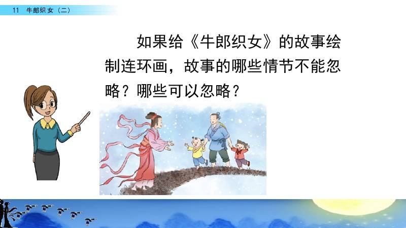 部编版五年级语文上册第11课牛郎织女二知识点课文朗读图文解读等
