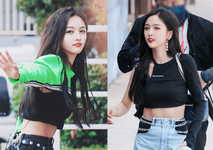 "火箭少女"穿露脐装,杨超越少见,孟美岐身材好,傅菁撩人!