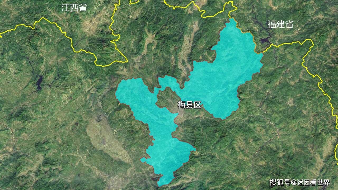 10张地形图,快速了解广东省梅州市的8个市辖区县市