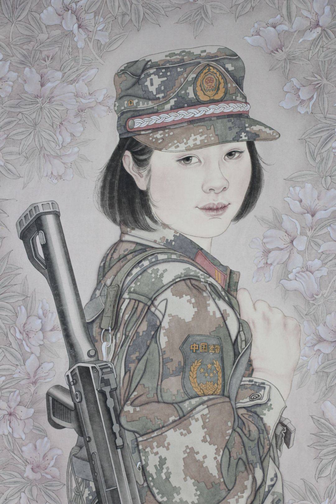 兰心竹骨,铿锵芳事—韦伶笔下女兵奇姿_中国画系