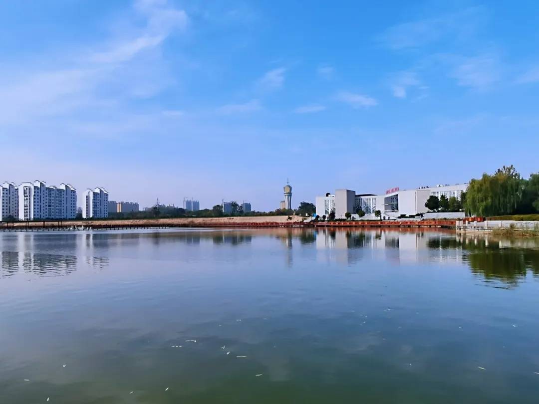 柘城县容湖景区:一湖碧水千树染秋万种姿态