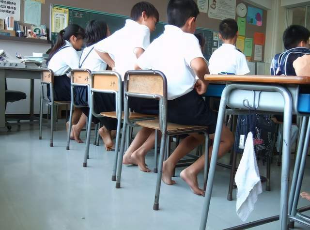 每隔一段时间日本学校会组织一次赤足运动,让孩子赤脚在草地或者斜坡