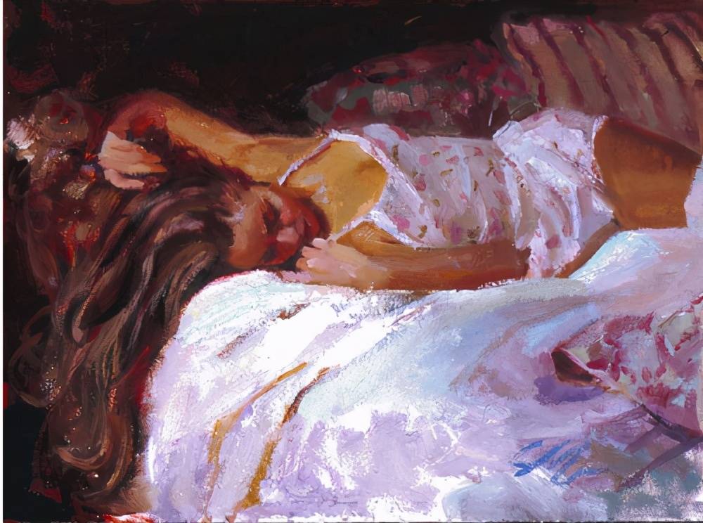 图片[9]-人体油画——性感慵懒的睡美人出自美国女艺术家的笔下-魔性次元