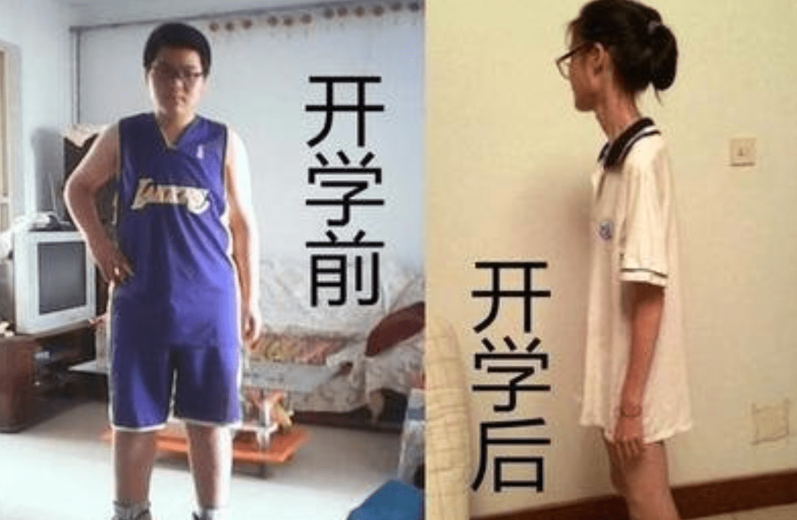 高中生开学前后"对比照,变化太明显,宝妈:难怪孩子天天想家