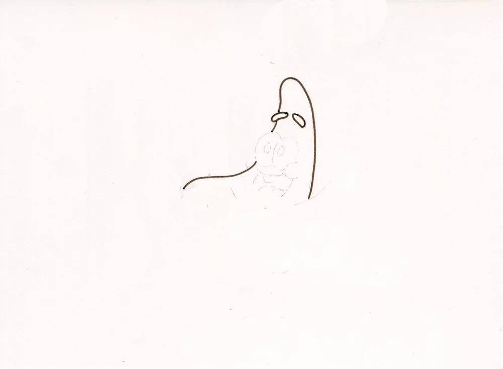 >>>【第2步】:继续画派大星的眼睛和嘴巴,线条要流畅(p2↓)