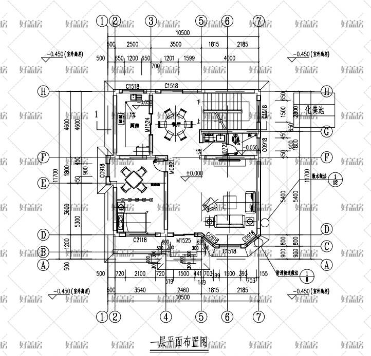 长10米宽9米建房图纸