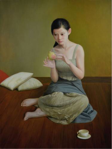 图片[4]-青年艺术家聂义武人体油画中的少女，有着古典雅致的纯美气息-魔性次元