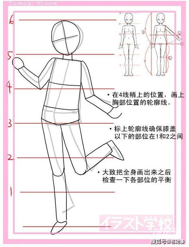 动漫少女的各种站姿怎么绘画?